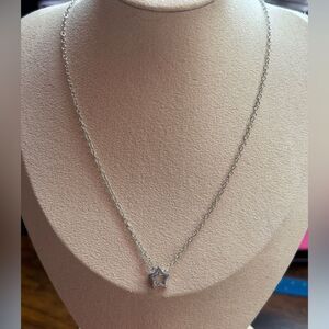 Silver Open Star Pendant Necklace